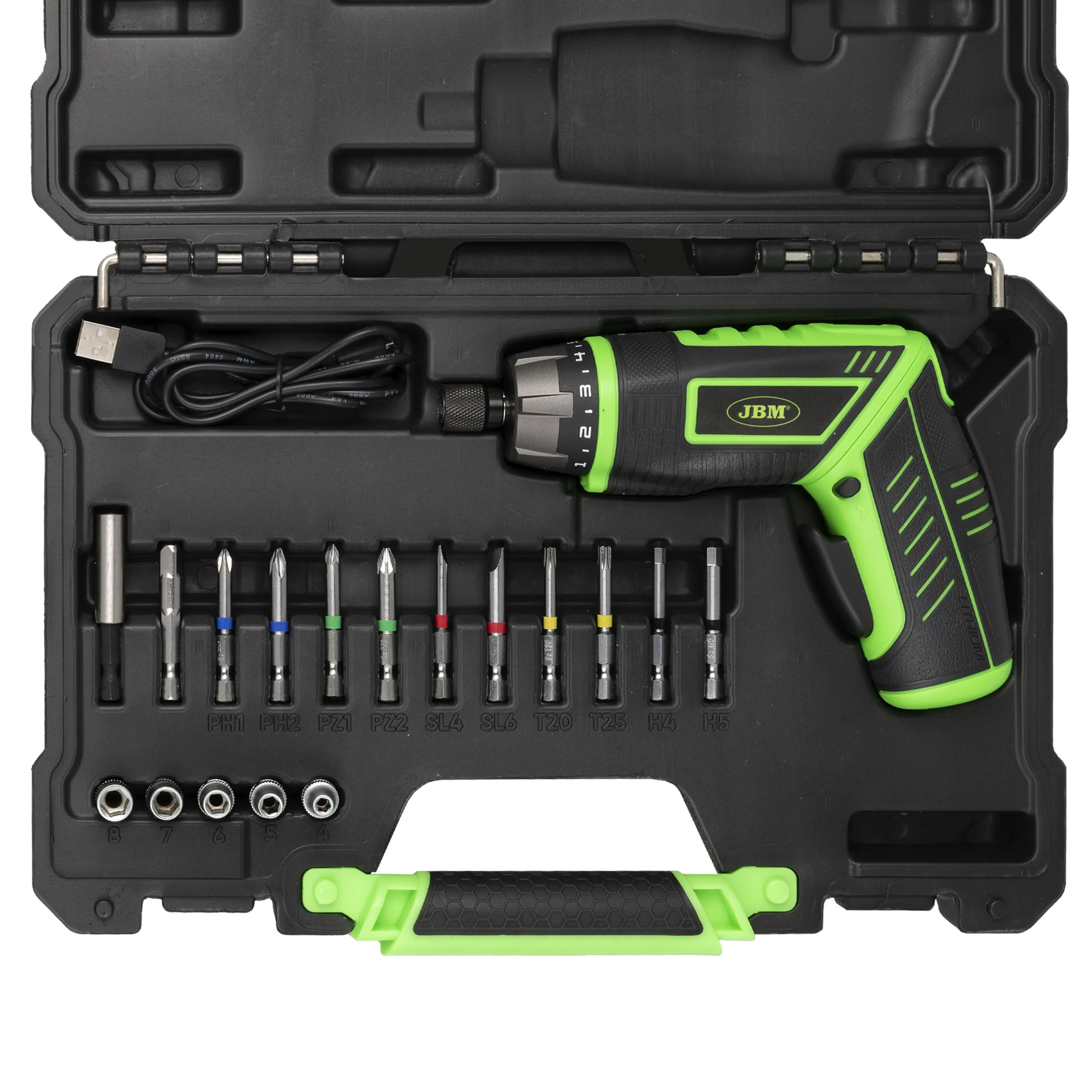 JBM SET DE ATORNILLADOR A BATERÍA Y PUNTAS