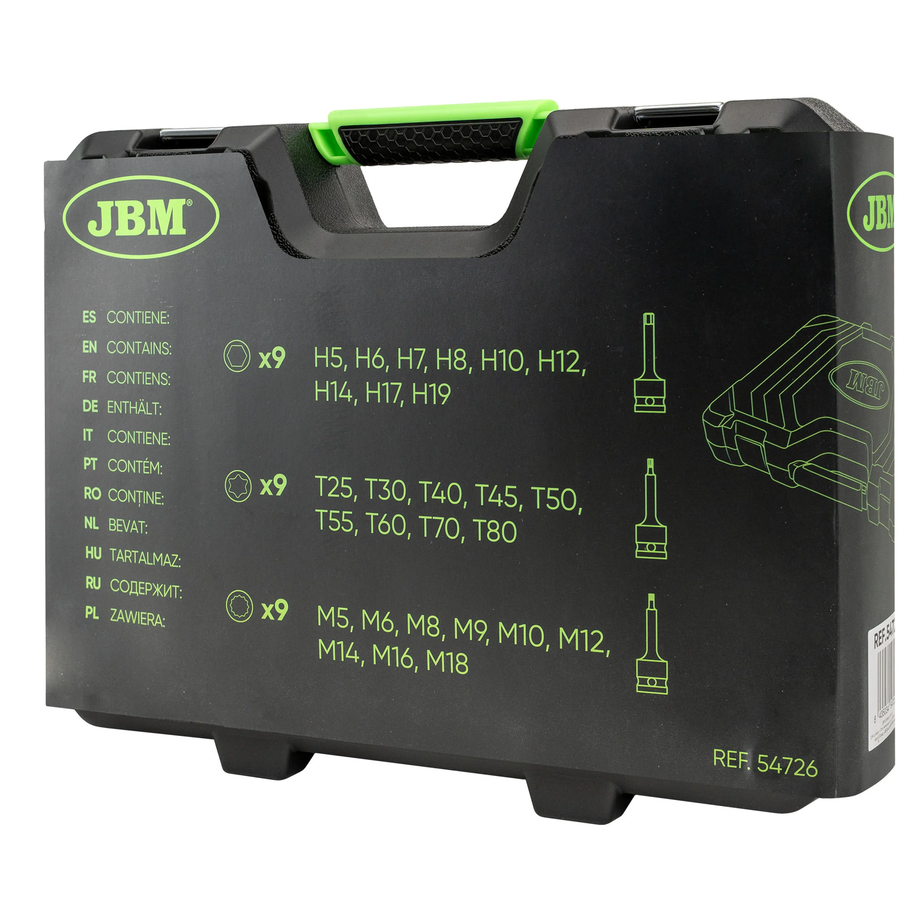 JBM ESTUCHE DE 27 PUNTAS DE IMPACTO SURTIDO