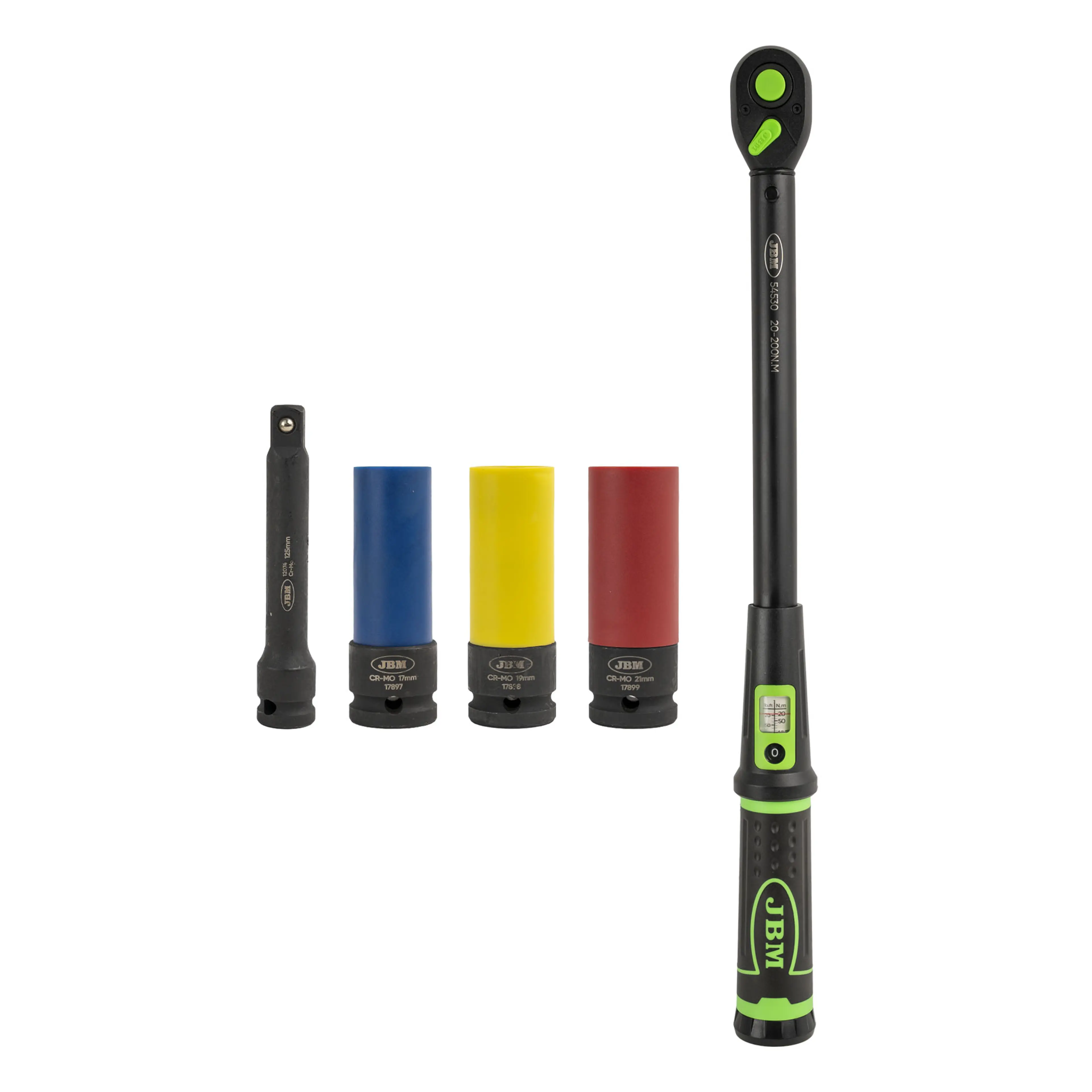 JBM ESTUCHE DE HERRAMIENTAS DE 5 PIEZAS CON LLAVE DINAMOMÉTRICA 1/2" C