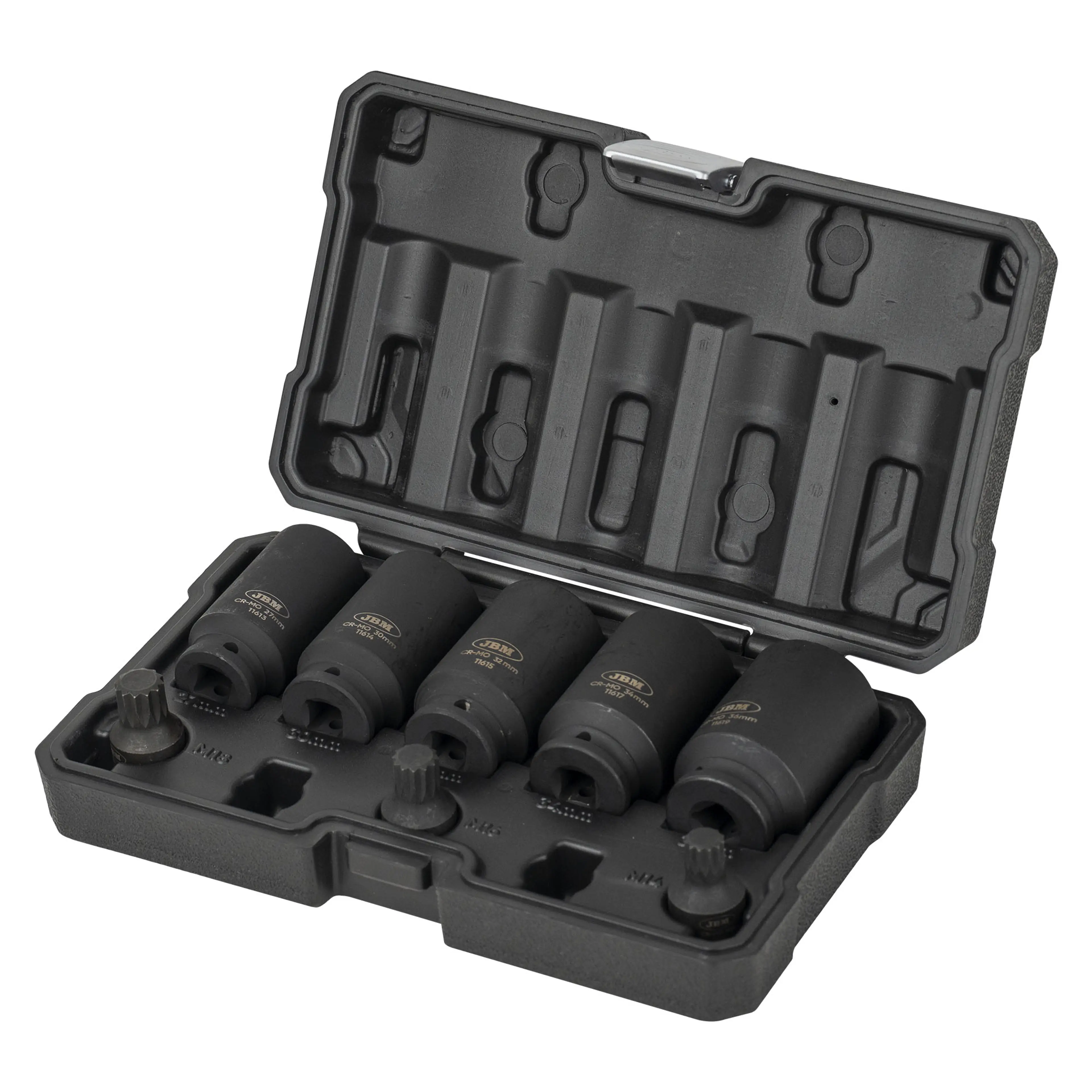 JBM SET DE 5 VASOS HEXAGONALES Y 3 PUNTAS DE IMPACTO XZN DE 1/2"