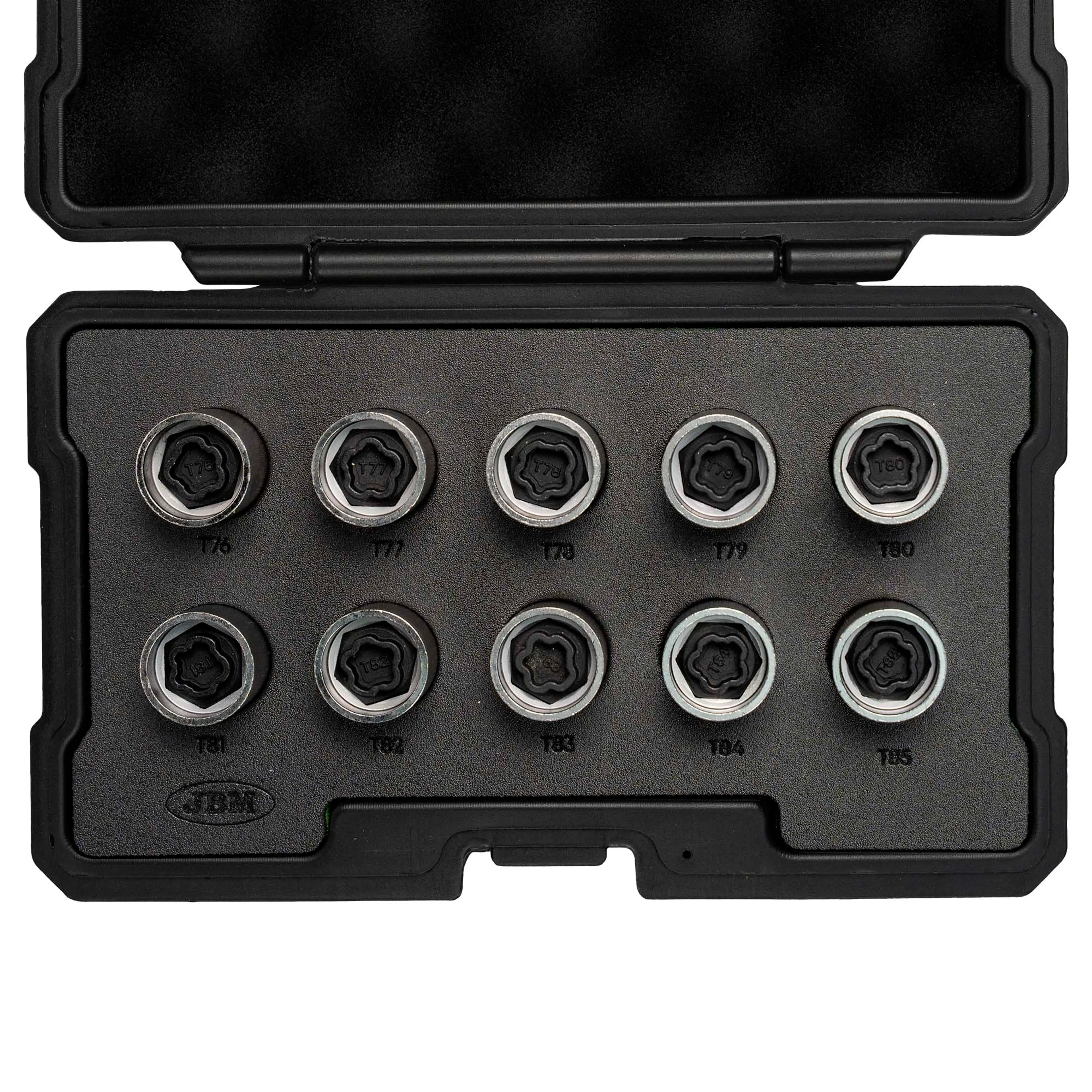 JBM SET 10 LLAVES DE VASO PARA TORNILLOS DE BLOQUEO DE RUEDA TESLA