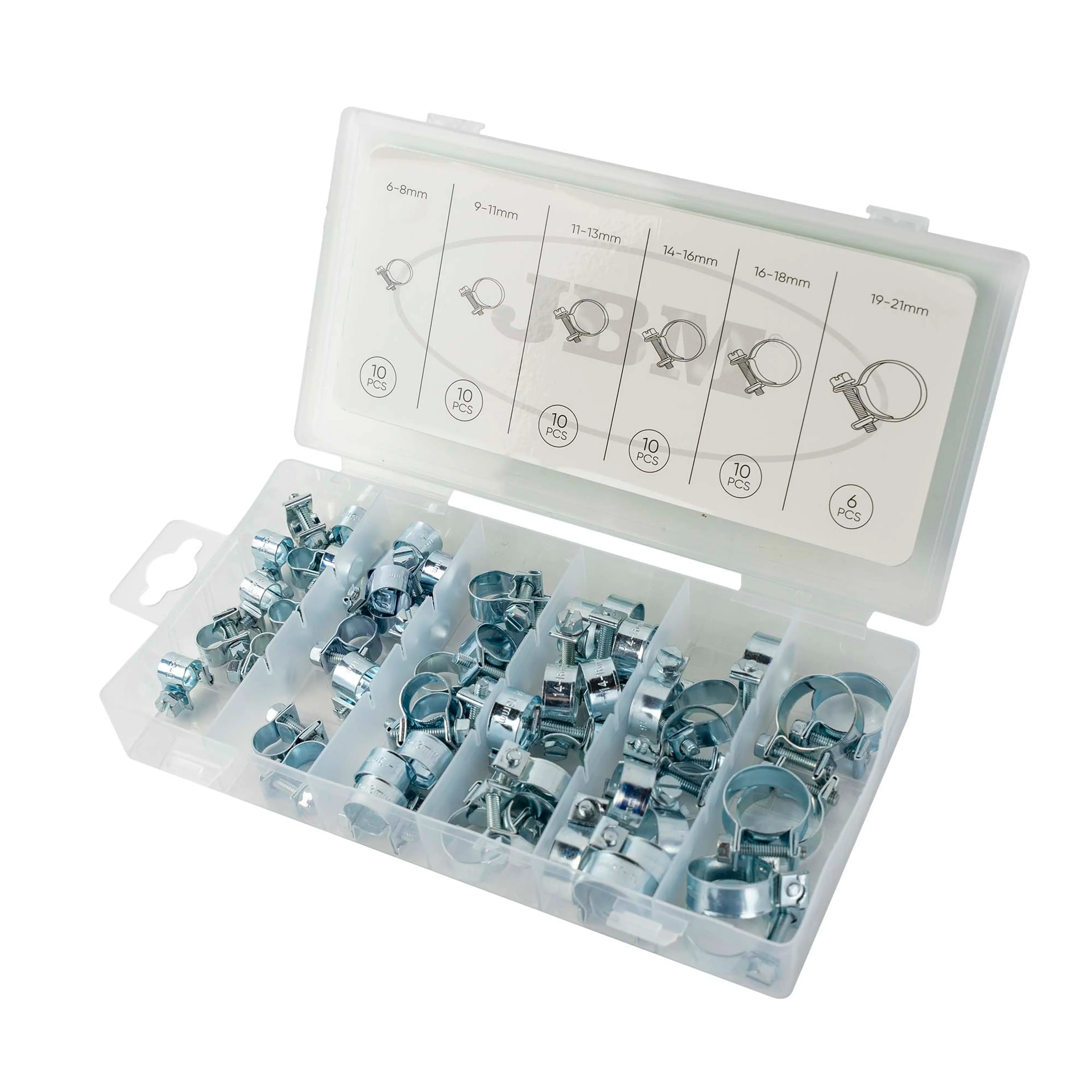 JBM ESTUCHE DE ABRAZADERAS MINI PARA TUBOS 56PCS