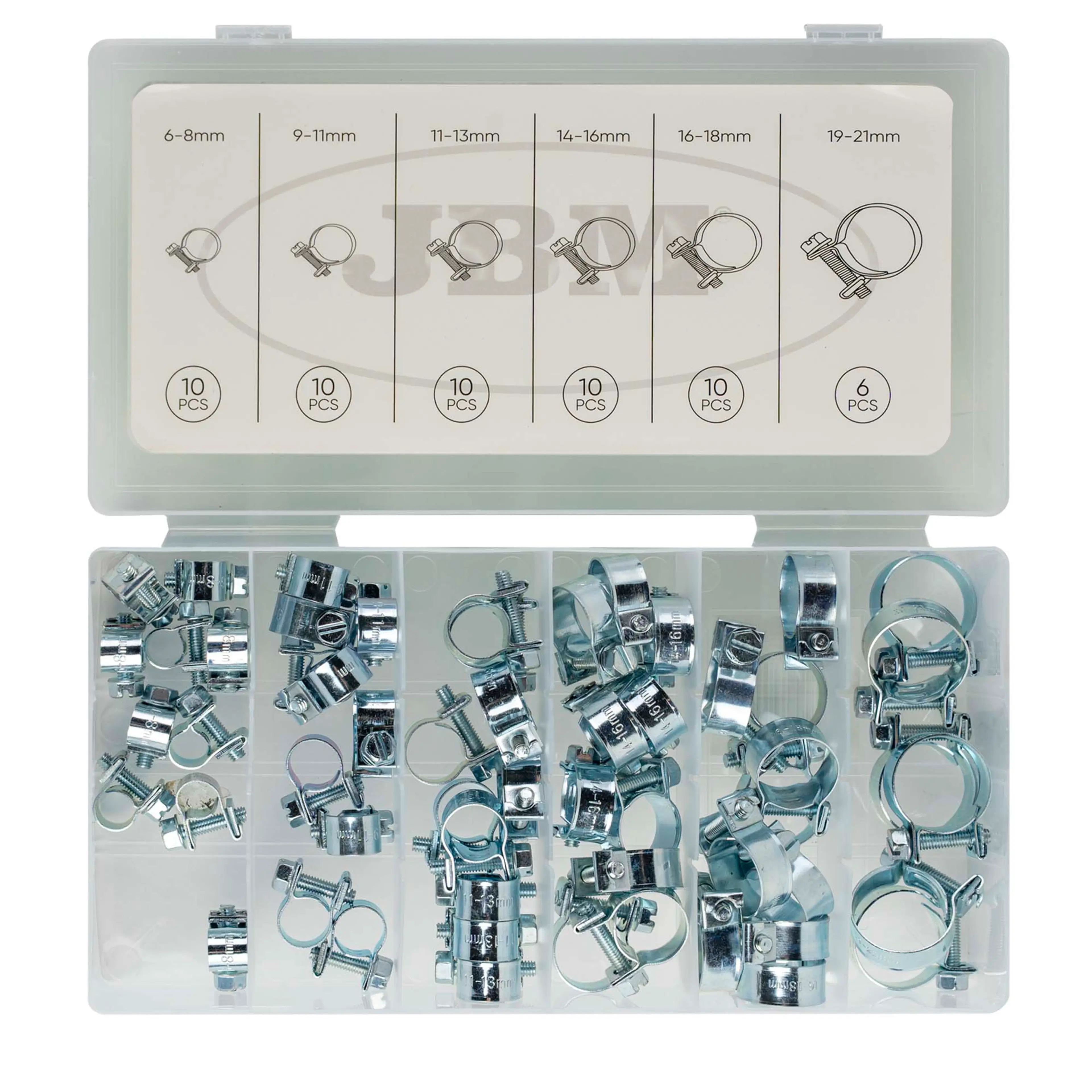 JBM ESTUCHE DE ABRAZADERAS MINI PARA TUBOS 56PCS