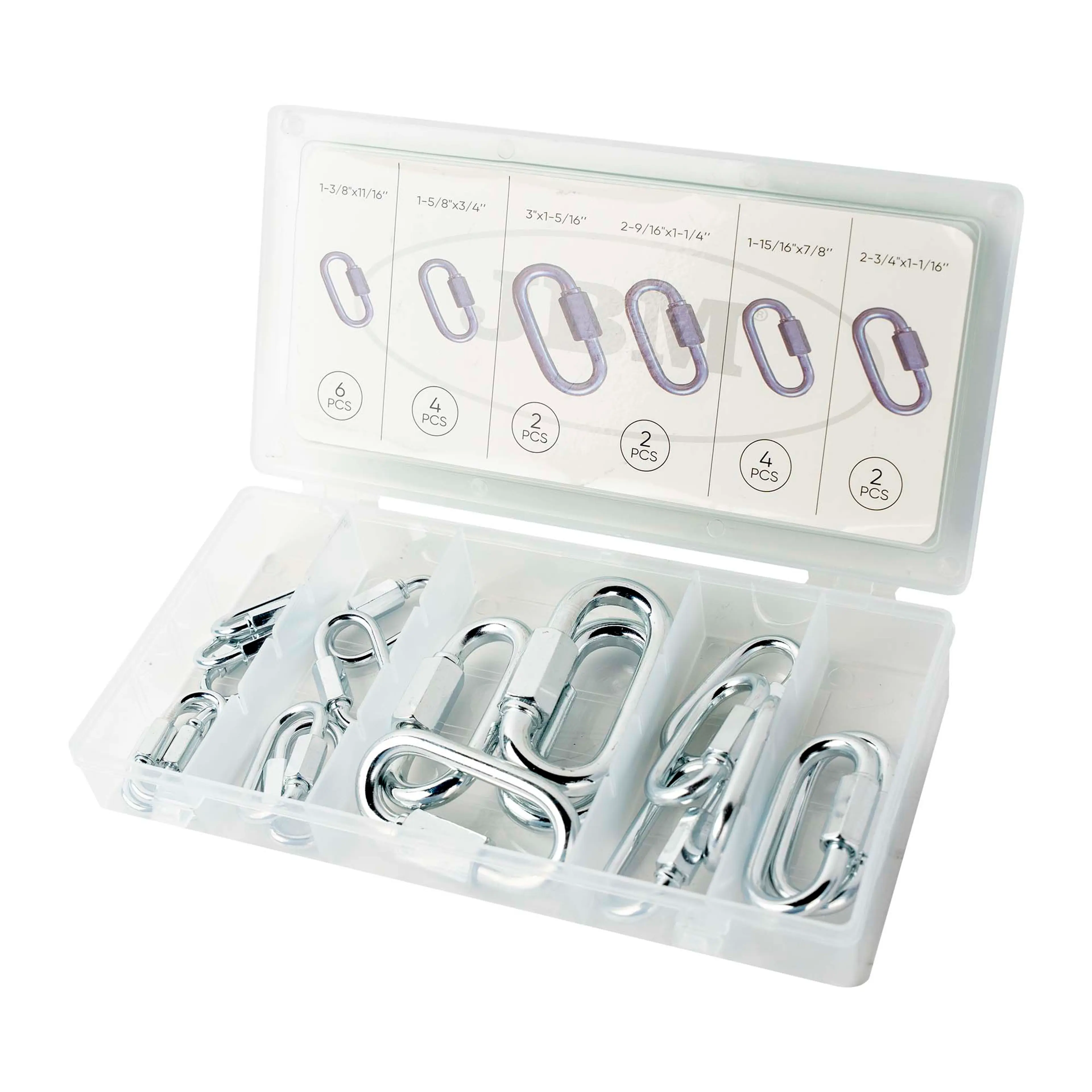 JBM ESTUCHE DE MOSQUETONES CON ROSCA 20PCS