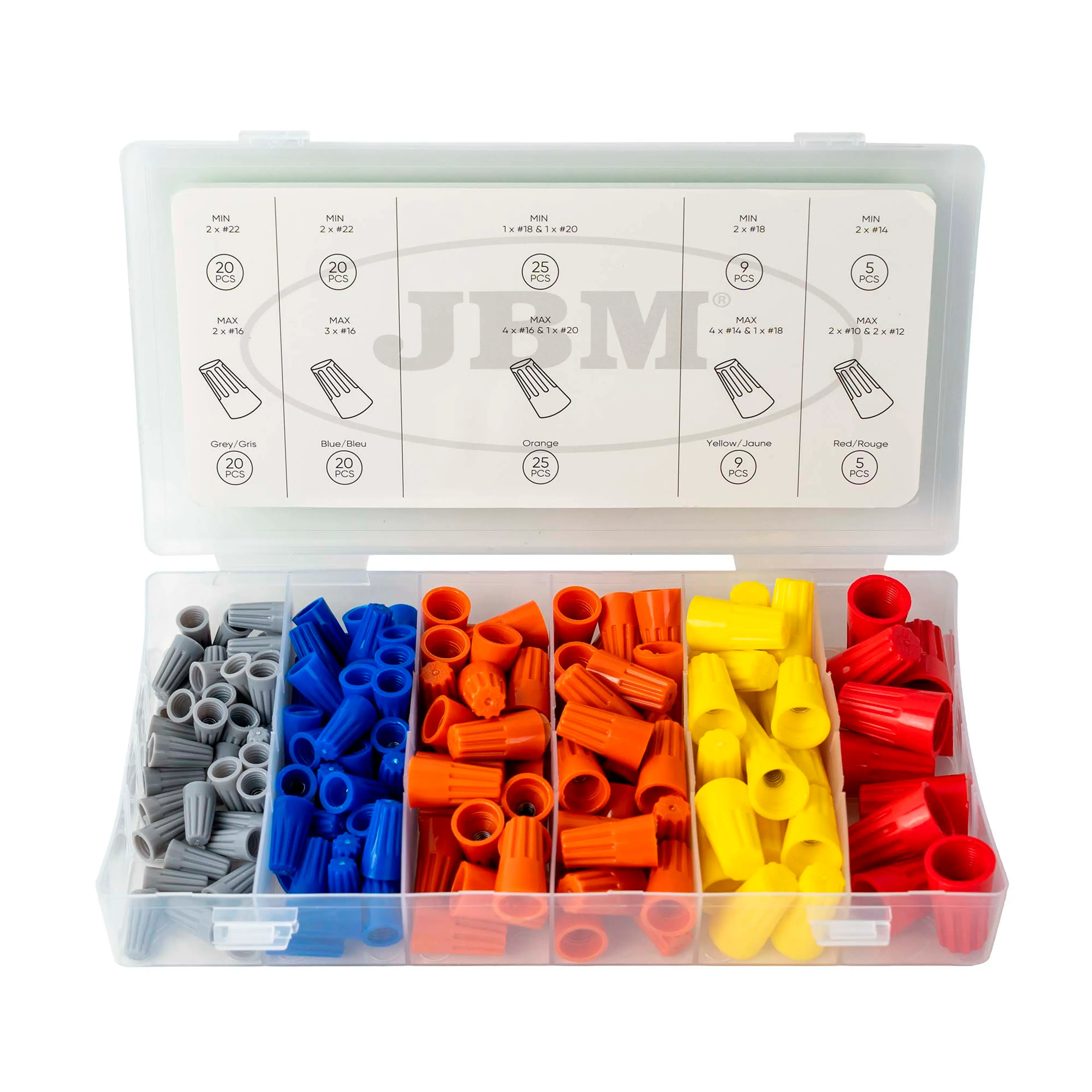JBM ESTUCHE DE CONECTORES DE CABLE ROSCADOS 158PCS