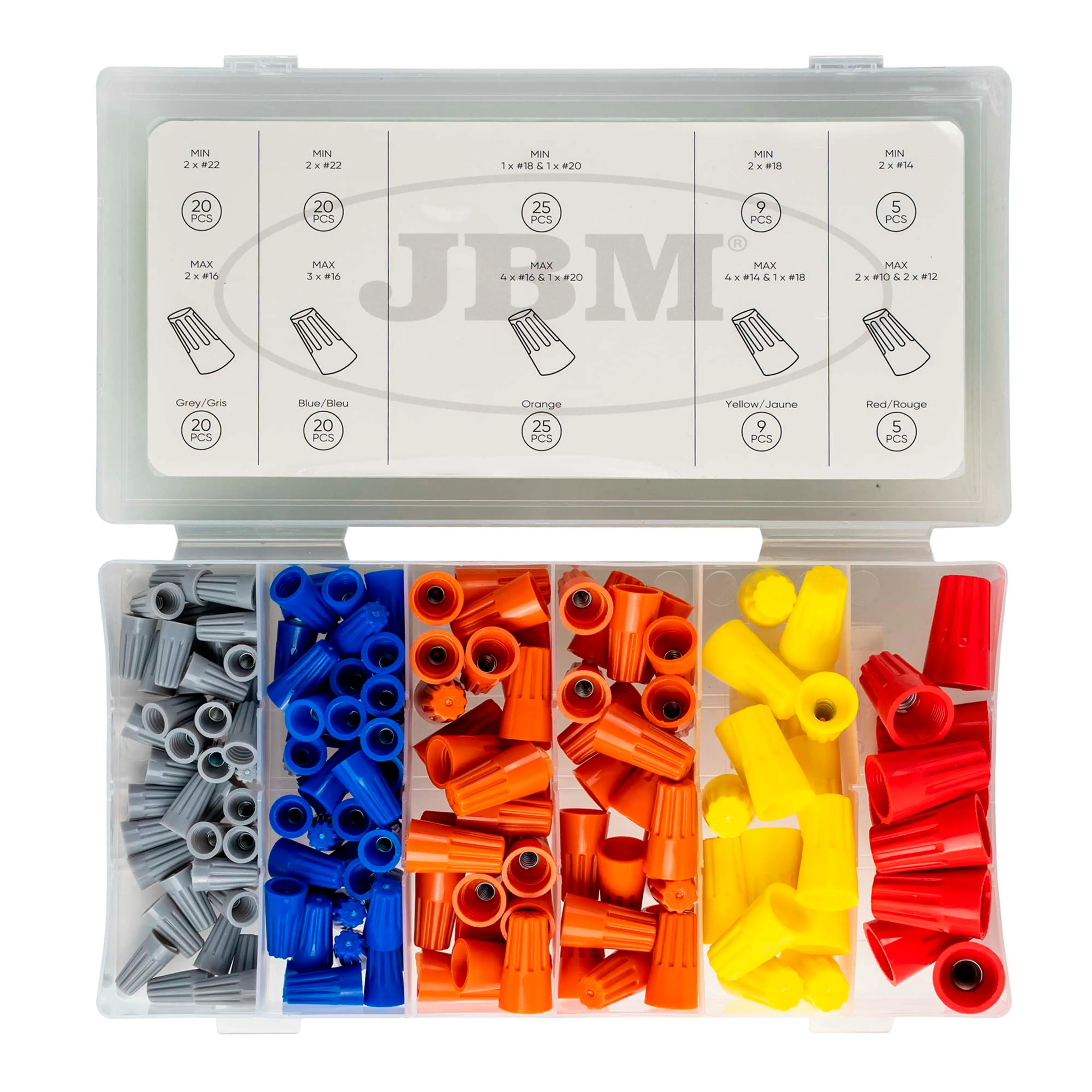 JBM ESTUCHE DE CONECTORES DE CABLE ROSCADOS 158PCS