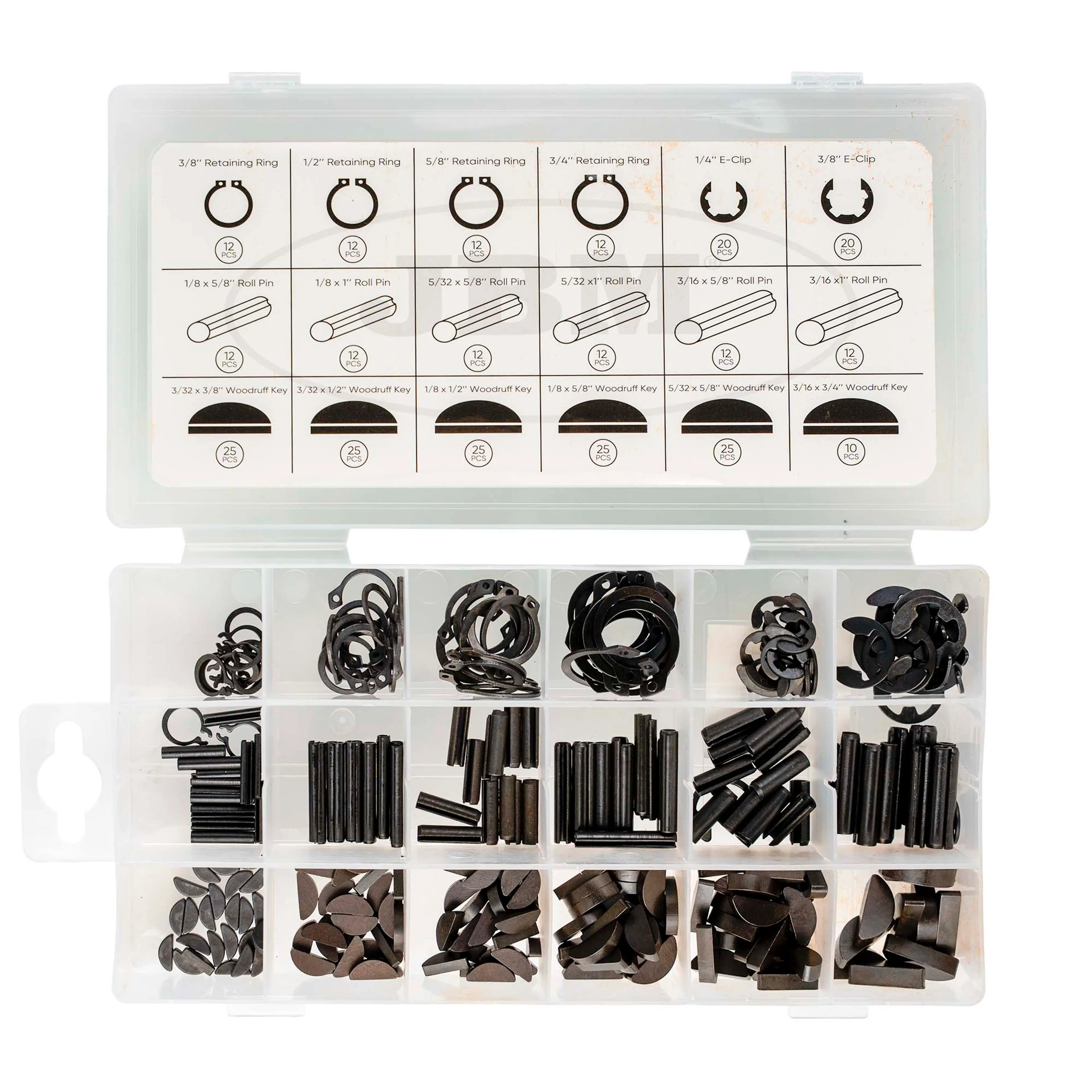 JBM ESTUCHE DE CLIPS, SEEGERS, CHAVETAS Y PASADORES 295PCS