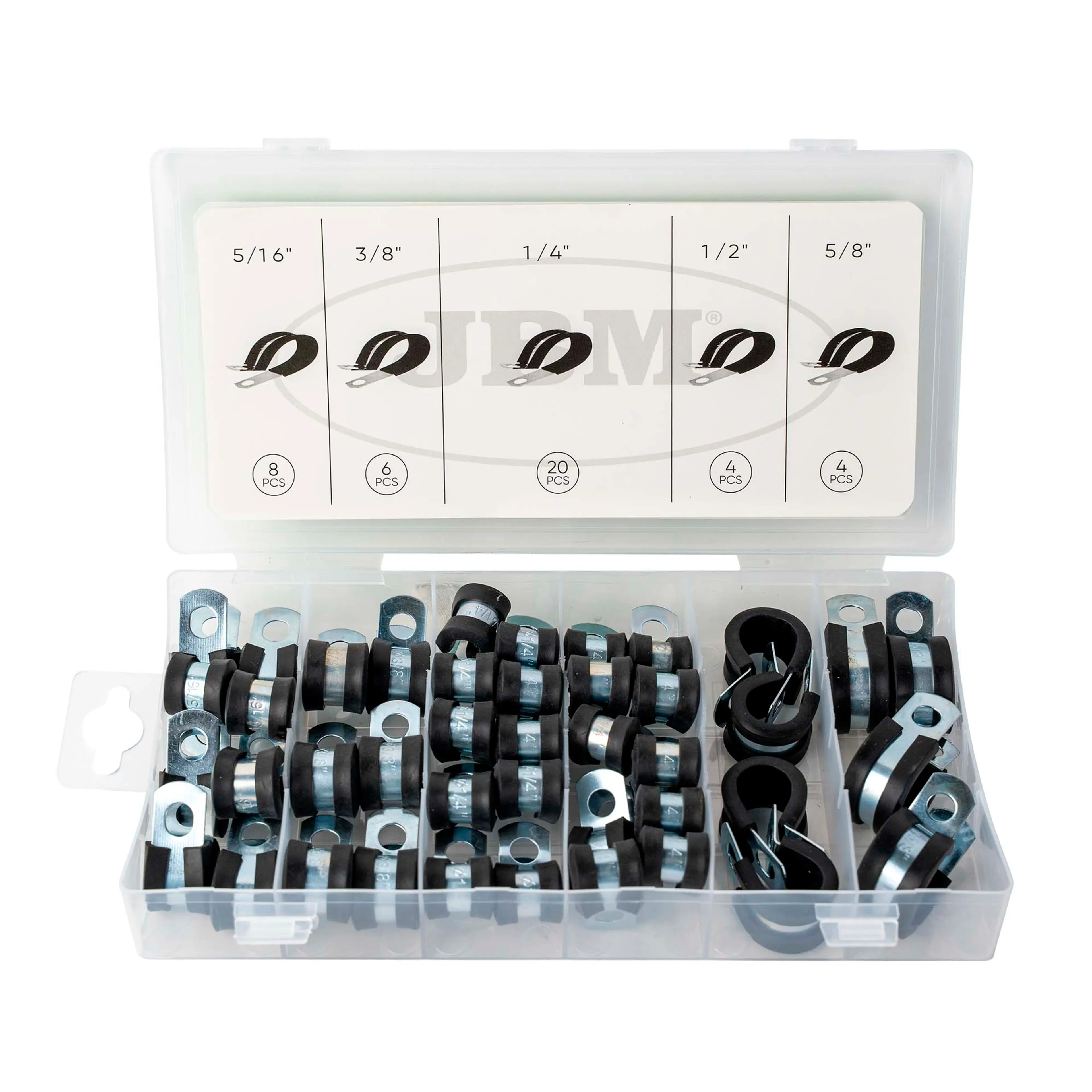 JBM ESTUCHE DE ABRAZADERAS DE PLÁSTICO PARA TUBOS 42PCS