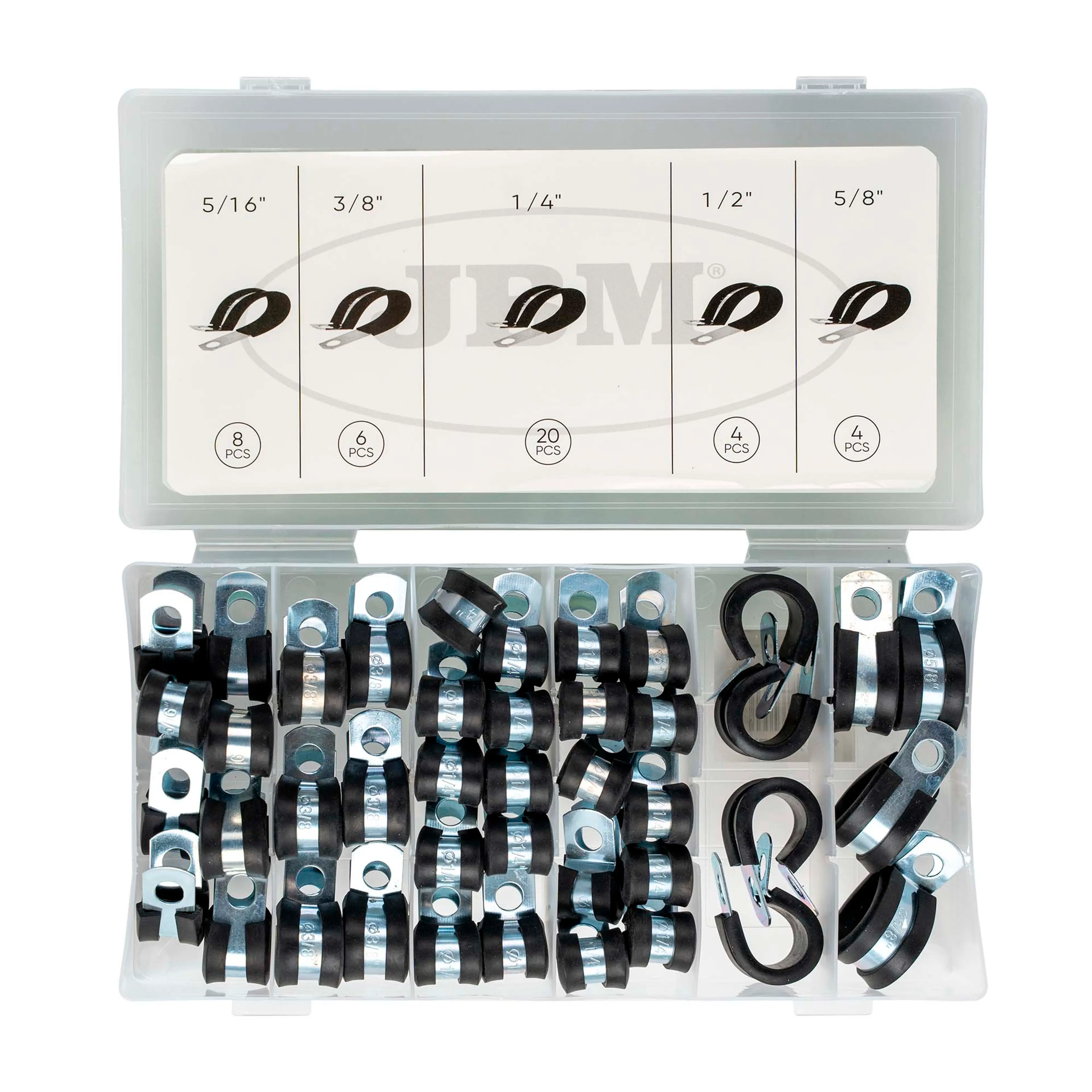 JBM ESTUCHE DE ABRAZADERAS DE PLÁSTICO PARA TUBOS 42PCS