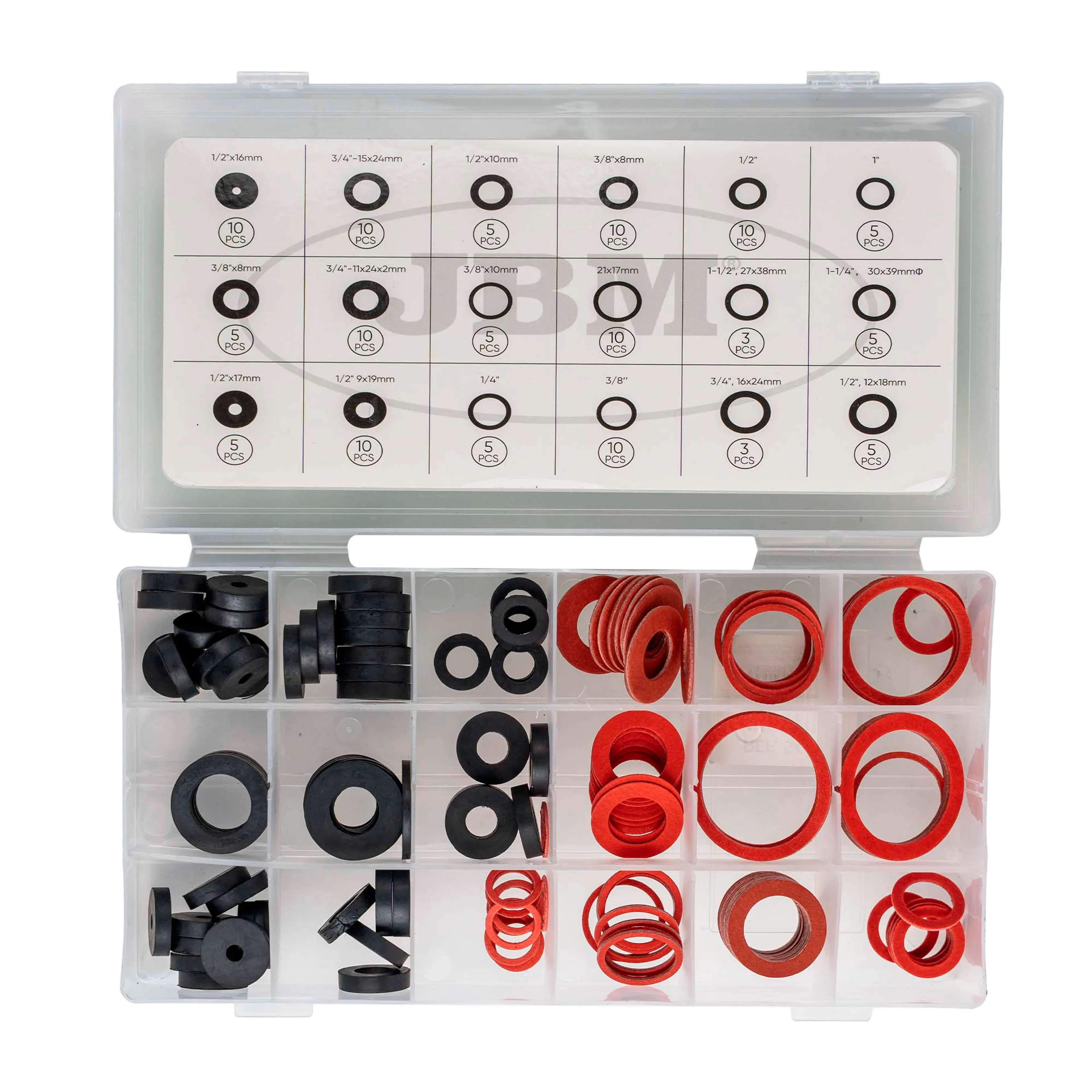 JBM ESTUCHE DE ARANDELAS DE FIBRA 141PCS