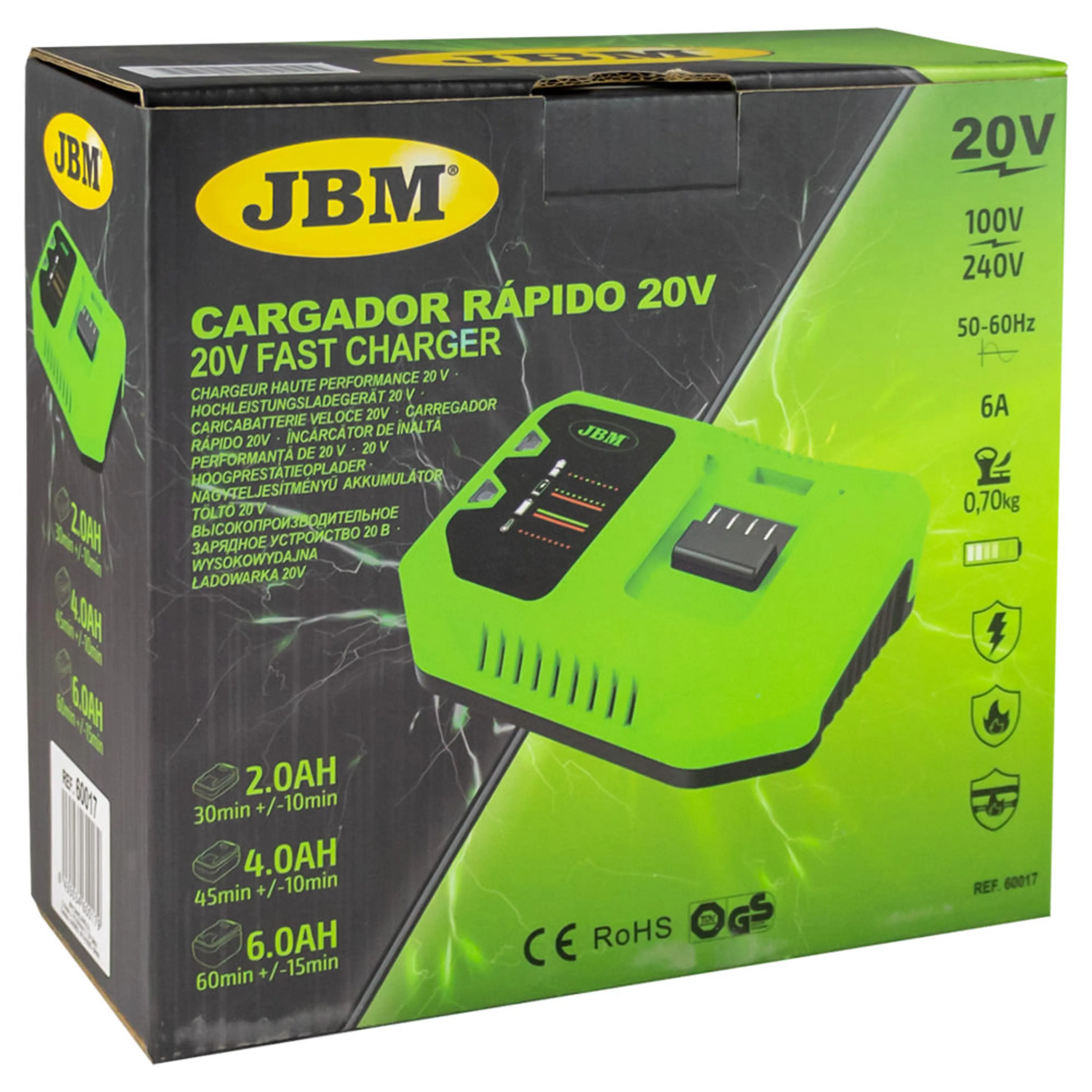 JBM CARGADOR RÁPIDO 20V - 6A